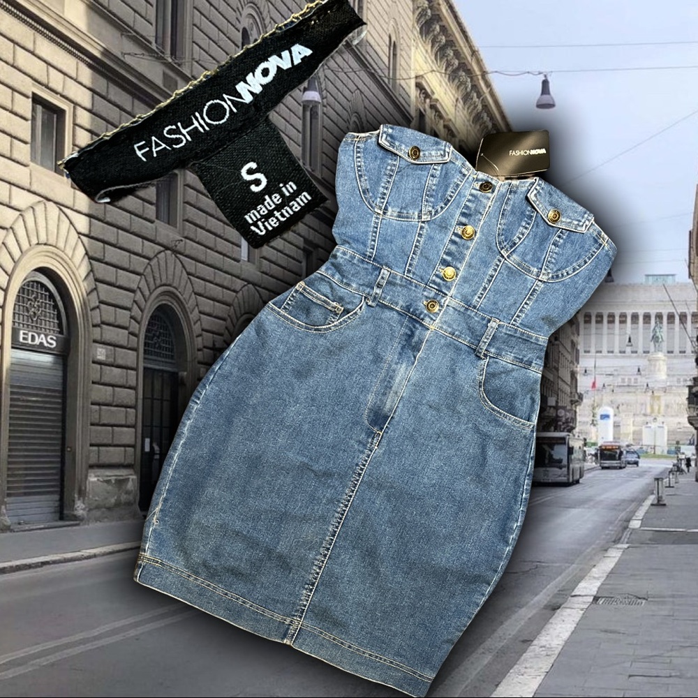 ✨NWT Denim bodycon dress